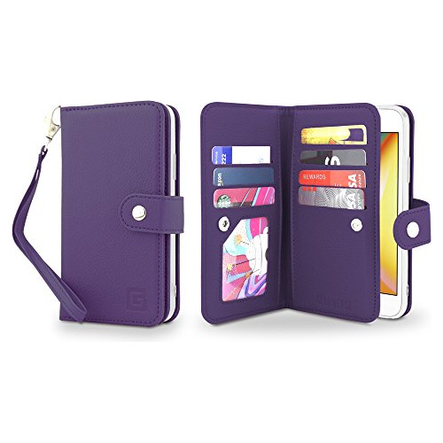 Funda Cartera Para iPhone XS Max Morado Pu Piel Sintetica