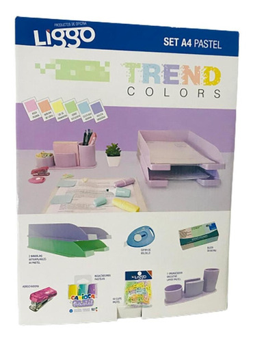 Set A4 Trend Colors Pastel Liggo (8 Piezas) 