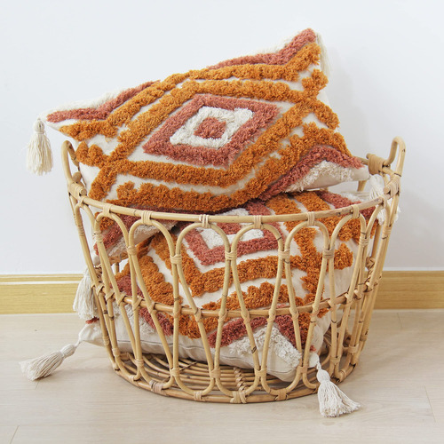 Fundas De Almohada Lumbar Boho Tejidas Y Decorativas Color N
