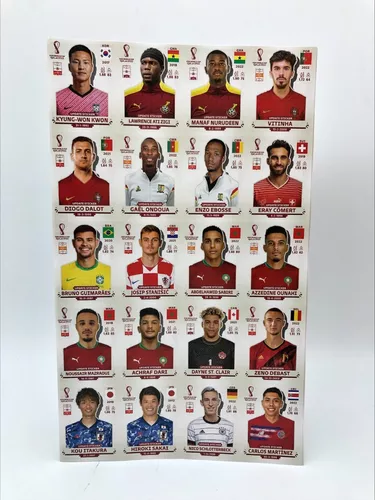 KIT DE ATUALIZAÇÃO DO ALBUM DA COPA DO QATAR COM 80 NOVOS CROMOS DE  JOGADORES