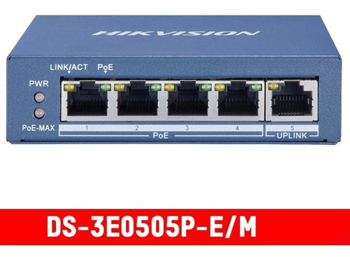 Switch 4 Puertos Poe 1 Uplink - 12vdc/220v Ds-3e0505p-e/m