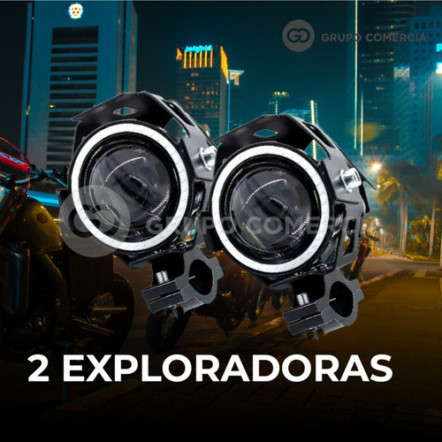 Imagen 7 de 7 de 2 Exploradoras Led Ojo Angel Grande 9000lm Moto Carro Strobe