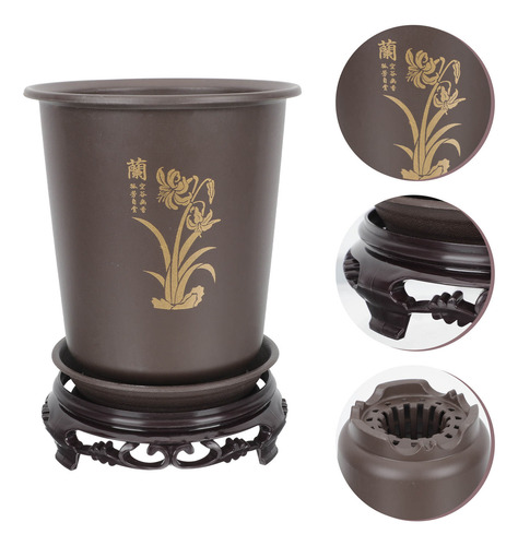 Set De Bases Para Macetas Con Forma De Orquídea Con Anillos