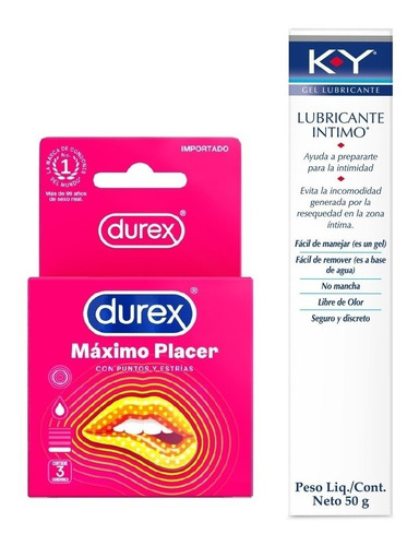 Imagen 1 de 5 de Gel Lubricante K-y + Condones Durex - G - g a $878