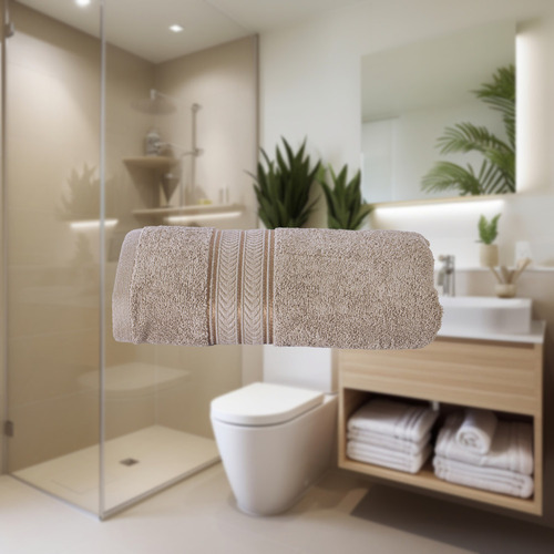 Toalla Medio Baño Encanto Poliéster Concord Color Arena