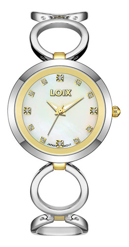 Reloj Loix Mujer L1193-4 Plateado Con Tablero Blanco