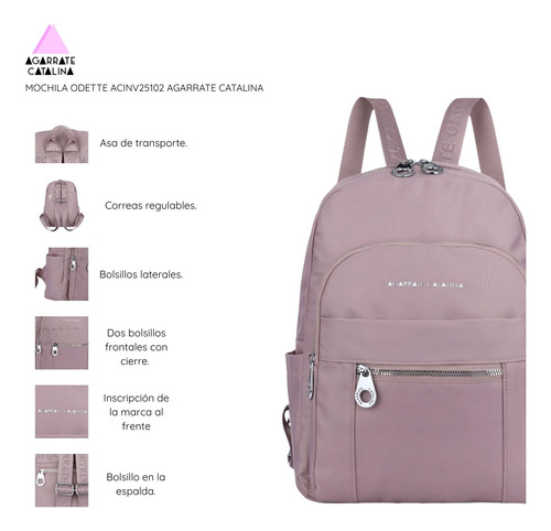 Mochila Odette Agarrate Catalina Azul Liso