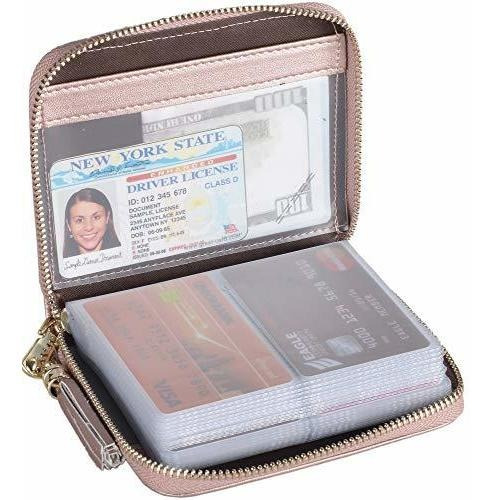 Tarjetero - Easyoulife Womens Credit Card Holder Wallet Zip 