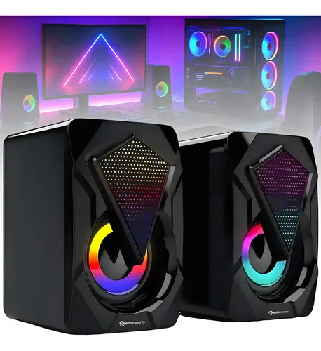 Caixinha De Som Para Pc Com Entrada P2 Usb Led Cor Preto Marca Eduimports 127/220v
