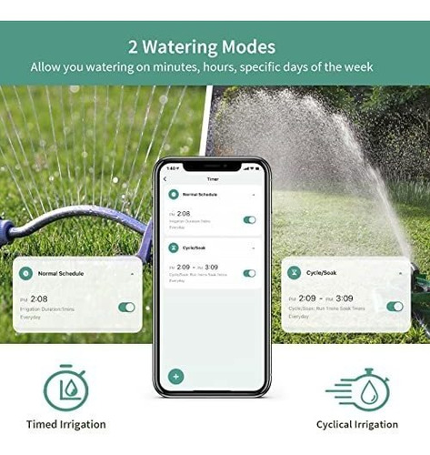 Temporizador De Riego Wifi Diivoo Compatible Alexa -verde