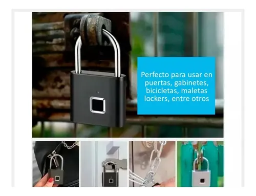 Candado Con Lector De Huella Recargable Digital Sin Llave