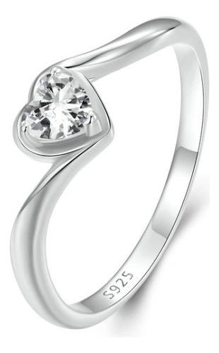 Anillo Love Moissanite Chapado En Platino N.º 6/n.º 7/n.º 8