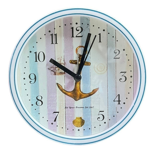 Reloj Analogico Redondo Plastico Diseño Ancla