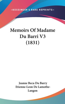 Libro Memoirs Of Madame Du Barri V3 (1831) - Barry, Jeann...