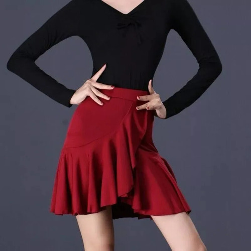 Falda De Baile Latino Para Mujer, Falda Con Volantes De Tang