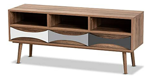 Leane - Mueble Para Tv, Color Marrón Natural Y Multicolor