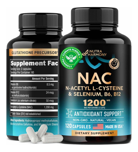 Nac + Selenio + Vitamina B 12 + B 6 - 1200 Mg X 120 Cáps Usa