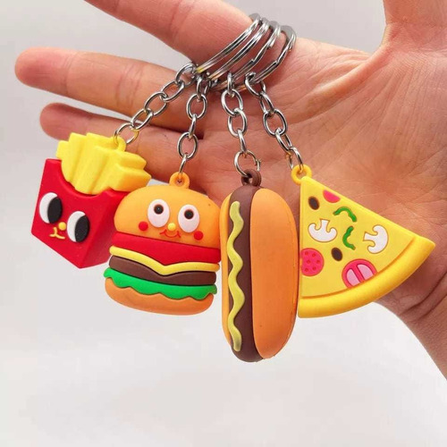 Llavero Kawaii Comida Fast Food Llavero Novedad Regalo