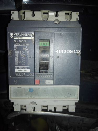 Breaker Trifasico Ind Merlin Gerin Compact Ns100 