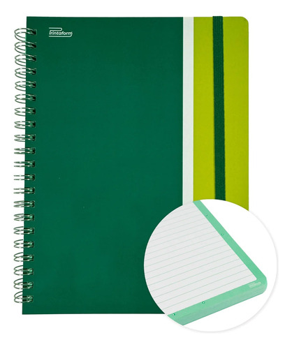 Cuaderno Profesional 100 Hojas Cuadro Grande Pasta Dura Color sport verde-verde limón