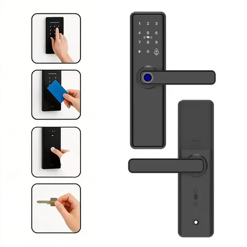 Em Geral Fechadura Eletrônica Digital Com Biometria, Senha, Tag E Cha