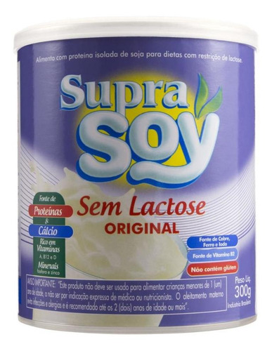 Leite Em Pó Sem Lactose Supra Soy Lata 300g