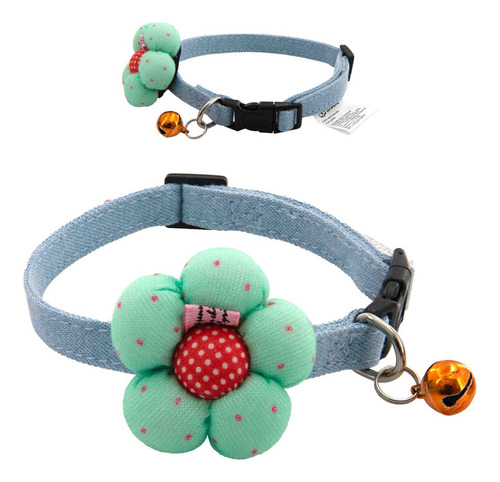 Collar Para Gato Ajustable Con Cascabel Rosetta. Kewoow