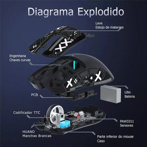 Ratón Inalámbrico Para Juegos X11 Attack Shark De Tres Modos