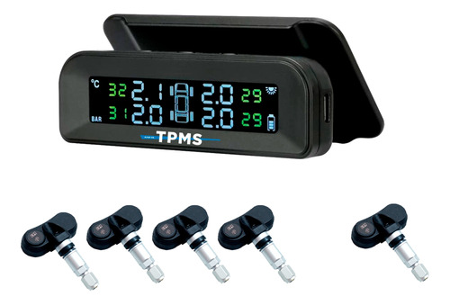 Tpms Auto 4 Sensores Internos + Sensor Para Rueda De Auxilio