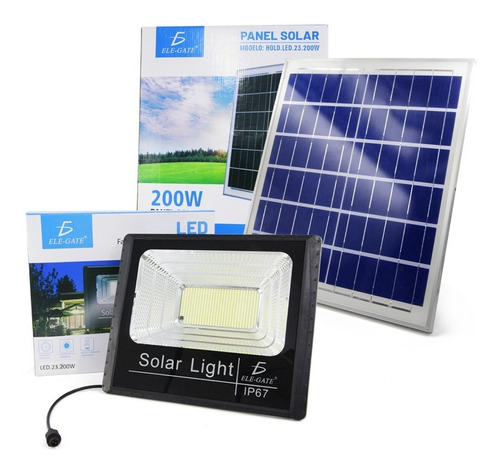 Reflector Led De 200w Con Panel Solar Y Control Impermeable