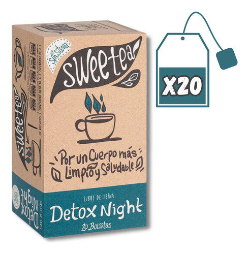 Sweetea Detox Night Sin Stevia - Herbal Mix 2 - 20 Bolsitas