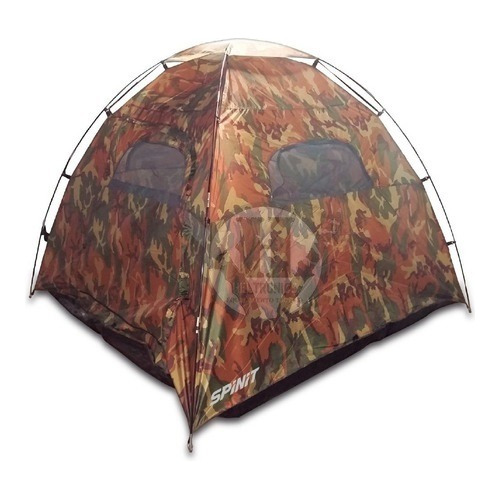 Carpa Tactica Spinit Woodland Camuflada Selva 4 Personas