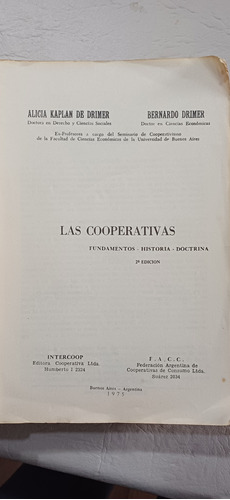 Las Cooperativas - Fundamentos, Historia, Doctrina 