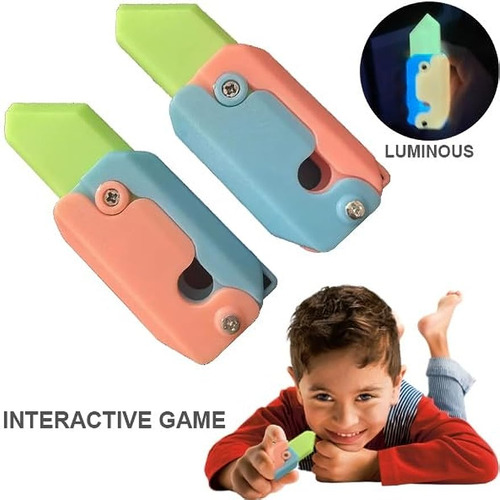 2pcs Cuchillos Juguete Con Punta Dedo Y Zanahoria Iluminada
