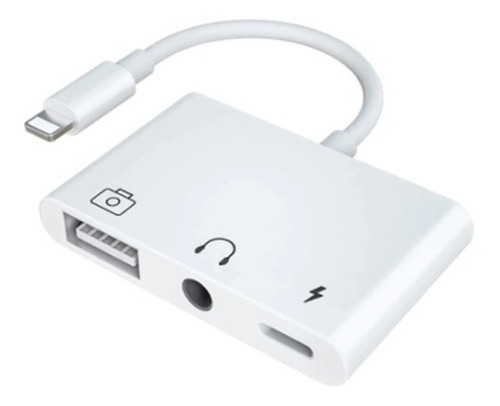 Adaptador Usb Otg + Jack 3.5mm + Carga iPad iPhone Lightning