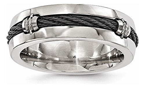 Anillo De Boda De Titanio Sólido Y Cable 7m