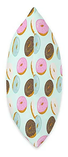 Cojín Multicolor Con Diseño De Donas Azules