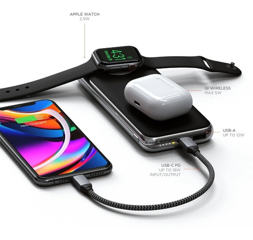 Imagen 3 de 8 de Cargador Inalambrico Portatil Satechi Quatro Apple/iPad Mata