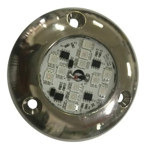 Luz Subaquática Náutica Bronze Led Azul 15w