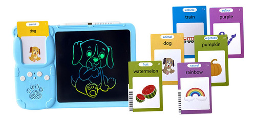 Tarjetas Flash Parlantes 2 En 1, Tableta Azul Con 112 Cartas