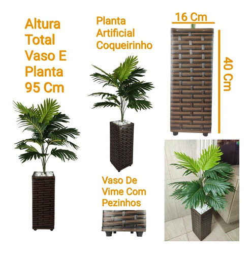 Planta Artificial Sala Decoracao Real Palmeira Vaso Grande | Parcelamento  sem juros