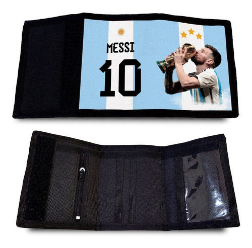 Imagen 2 de 3 de Billetera Messi Con La Copa Del Mundo