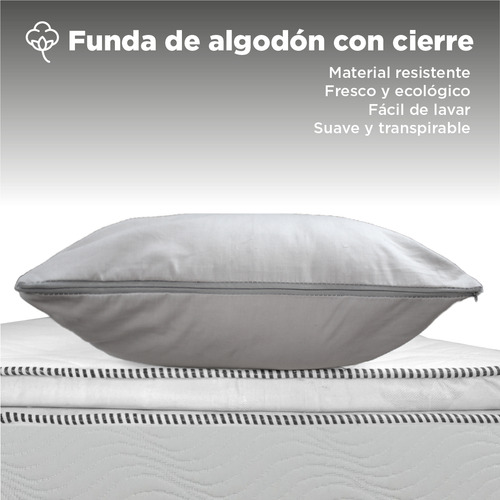 Almohada King Size 100% Algodón 144 Hilos Semi Firme