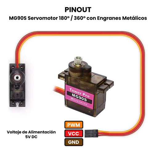 Servomotor Mg90s 180° Engranes De Metal