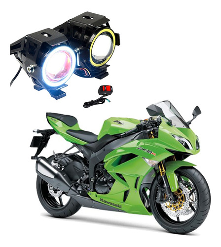 Farol De Milha Angel Eye U7 Mini Ninja Zx 6r 600cc 2005 2006