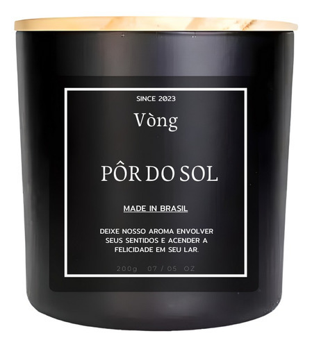 Vela Pôr Do Sol 200g - Com Cera De Coco Vòng Velas