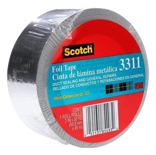 Cinta Aluminio 3m 3311 Ductos 5 Cm X 45.72 Metros