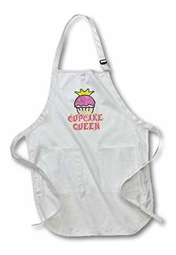3drose Cupcake Queen - Delantal De Longitud Completa, 22 Por
