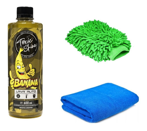 Shampoo Con Cera Banana Toxic Shine + Manopla + Microfibra