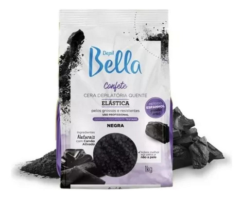 Cera Confete P/ Depilação Elastica Negra Depil Bella 250g
